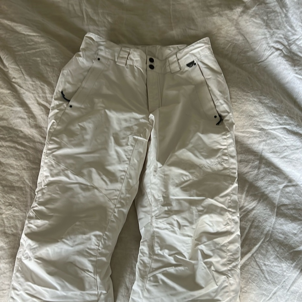Columbia white womans ski pants medium